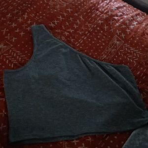 One strap gray top